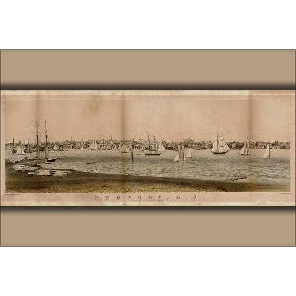 24"x36" Gallery Poster, view of Newport, Rhode island 1860