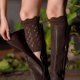 thumbnail image 4 of Calcetines calentadores de piernas para botas con adornos de encaje tejidos a ganchillo a la moda para mujer, 4 of 5