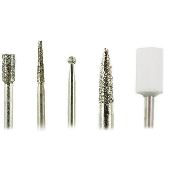 Medicool Russian Bit Kit | Pro Bits Trim Shape Grind Polisher Nail File Kit Cuticle Manicure Pedicure