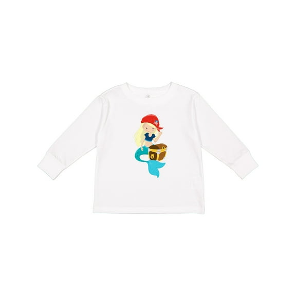 Inktastic Mermaid Pirate Boys or Girls Long Sleeve Toddler T-Shirt