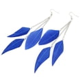thumbnail image 6 of AkoaDa 1 Pair Women Charm Fashion Feather Earrings Tassel Ear Earrings Bohemian Style Feather Long Tassel Earrings(Dark Purple), 6 of 9