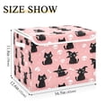 thumbnail image 3 of Large Lidded Bin Foldable Storage Baskets Boxes Cubes Lids with 2 Handles for Home Bedroom Office Black Cat Wearing A Witch Hat 16.5"x12.6"x11.8", 3 of 7