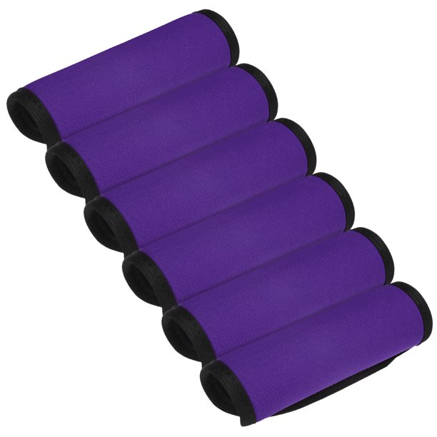 Uxcell Funda para Mango de Equipaje 6 Pcs Identificadores de Neopreno para Equipaje Accesorios de Viaje Púrpura 6 pulgadas