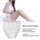 thumbnail image 4 of Bragas de período para mujer, bragas de malla menstruales protectoras a prueba de fugas, talla L, color blanco, 4 of 8