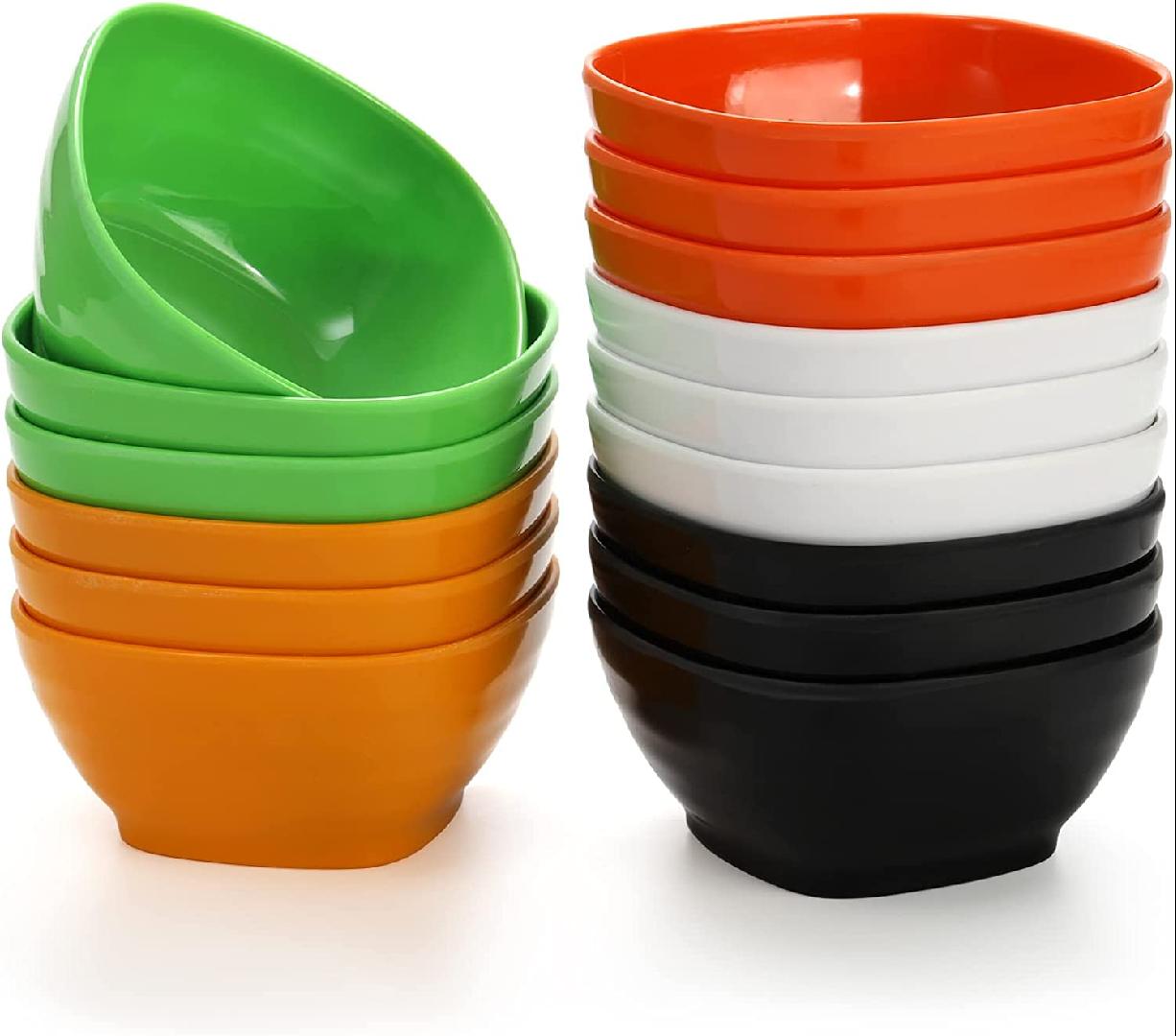 15 Pack Melamine Dessert Bowls, 12 Oz KidFriendly Melamine Bowl Dinnerware Colorful Assorted