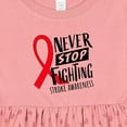thumbnail image 4 of Inktastic Never Stop Fighting Stroke Awareness Red Ribbon Girls Baby Dress, 4 of 5
