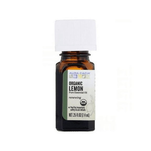 2 Pack Aura Cacia - Organic Essential Oil - Lemon - .25 oz