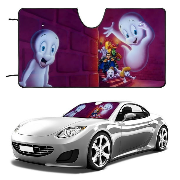 Las Nuevas Aventuras Espeluznantes de Casper Parasol para Parabrisas Delantero Protector Plegable, Visera Solar para Auto Bloquea Rayos UV Mantiene tu Vehículo Fresco 130cm*70cm