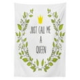 thumbnail image 3 of Ambesonne Queen Tablecloth Rectangular Table Cover, Green Wreath Words Crown, 60"x84", Grey Apple Green, 3 of 4