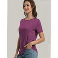 thumbnail image 3 of Womens Tops Short/Long Sleeve T-Shirts Fitted Crewneck Tee, 3 of 6