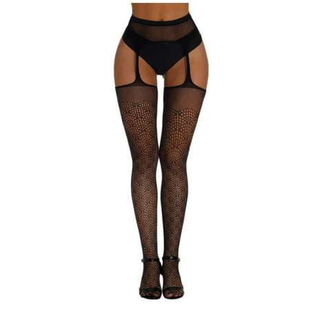 

Knosfe Stockings for Women Mesh Fishnet Tights Transparent Plus Size Sexy Pantyhose One Size