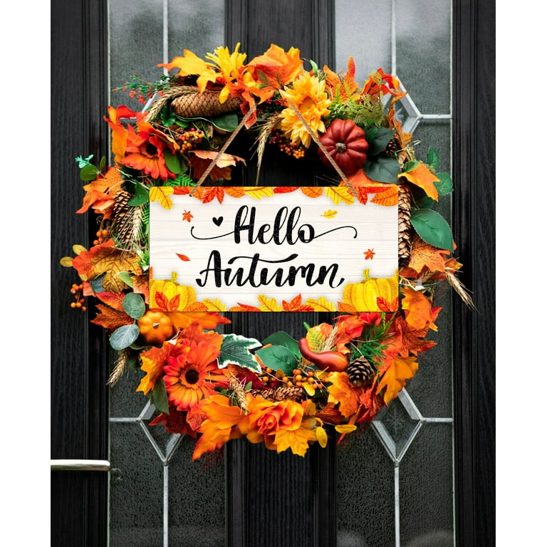 Hello Fall Front Door Sign, Fall Decor, Hello Fall Door Hanger, Hello Fall Front Door Wreath, Fall 2024 Home Decor, Front Door Decor, Hello Fall