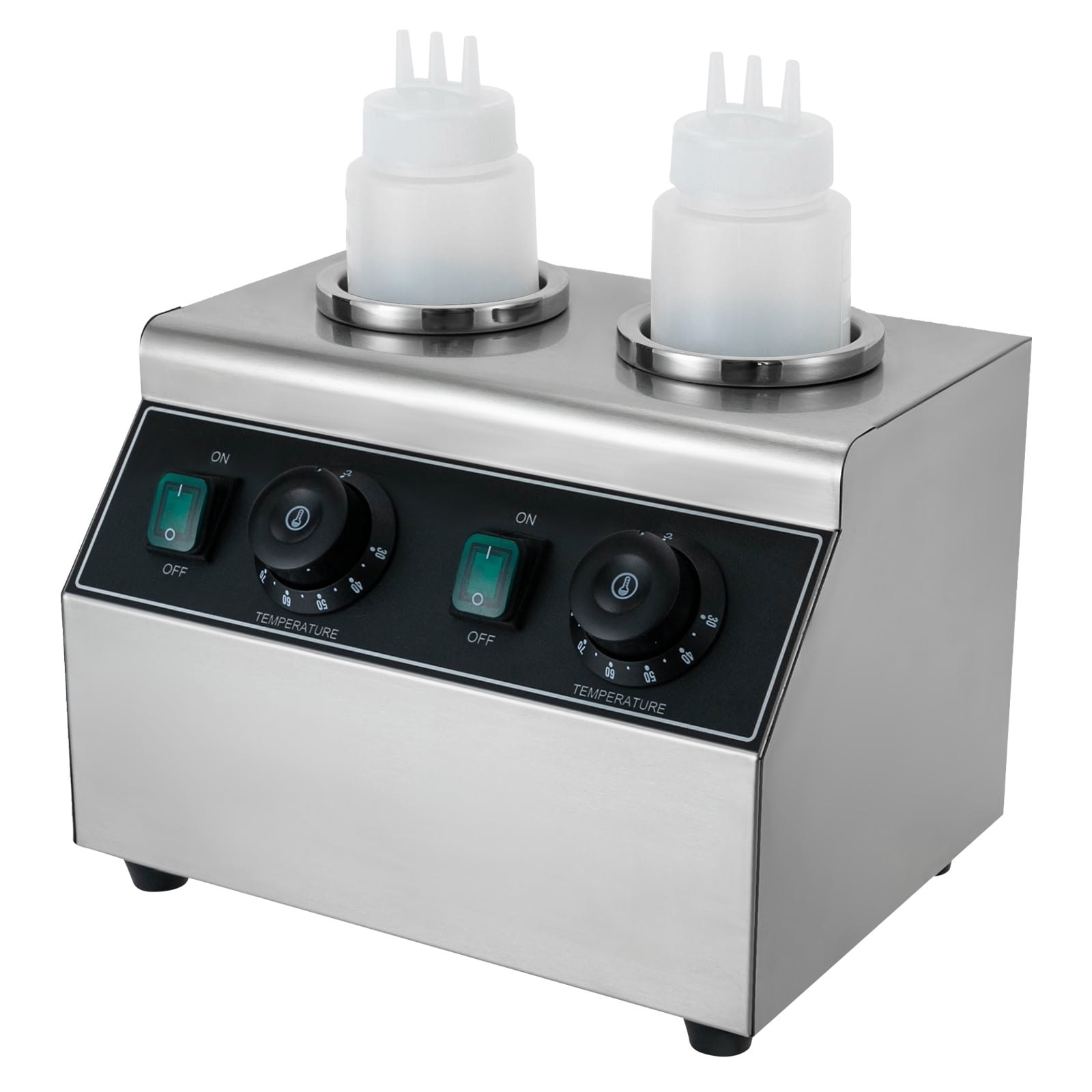 Vintoro 400W 110V Electric Sauce Bottle Warmer, 0.72Qt Hot Chocolate Warmer, Dual-Tank, Free Standing