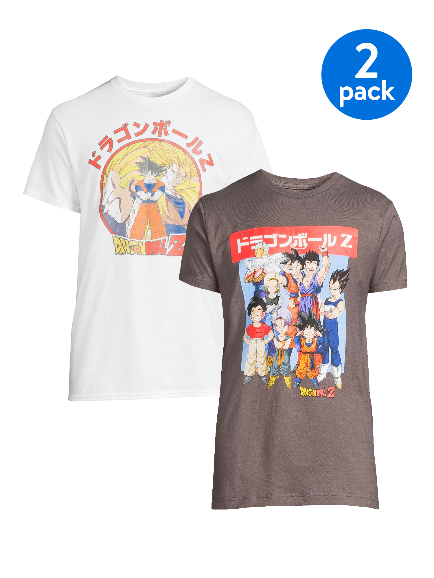 Dragon Ball Z Men's & Big Men's Goku and Team Short Sleeve Graphic T-Shirt, 2-Pack - image 2 of 6