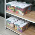 Doryh 6 Pack Latching Storage Box with Handle, 14 Quart Plastic Tote ...