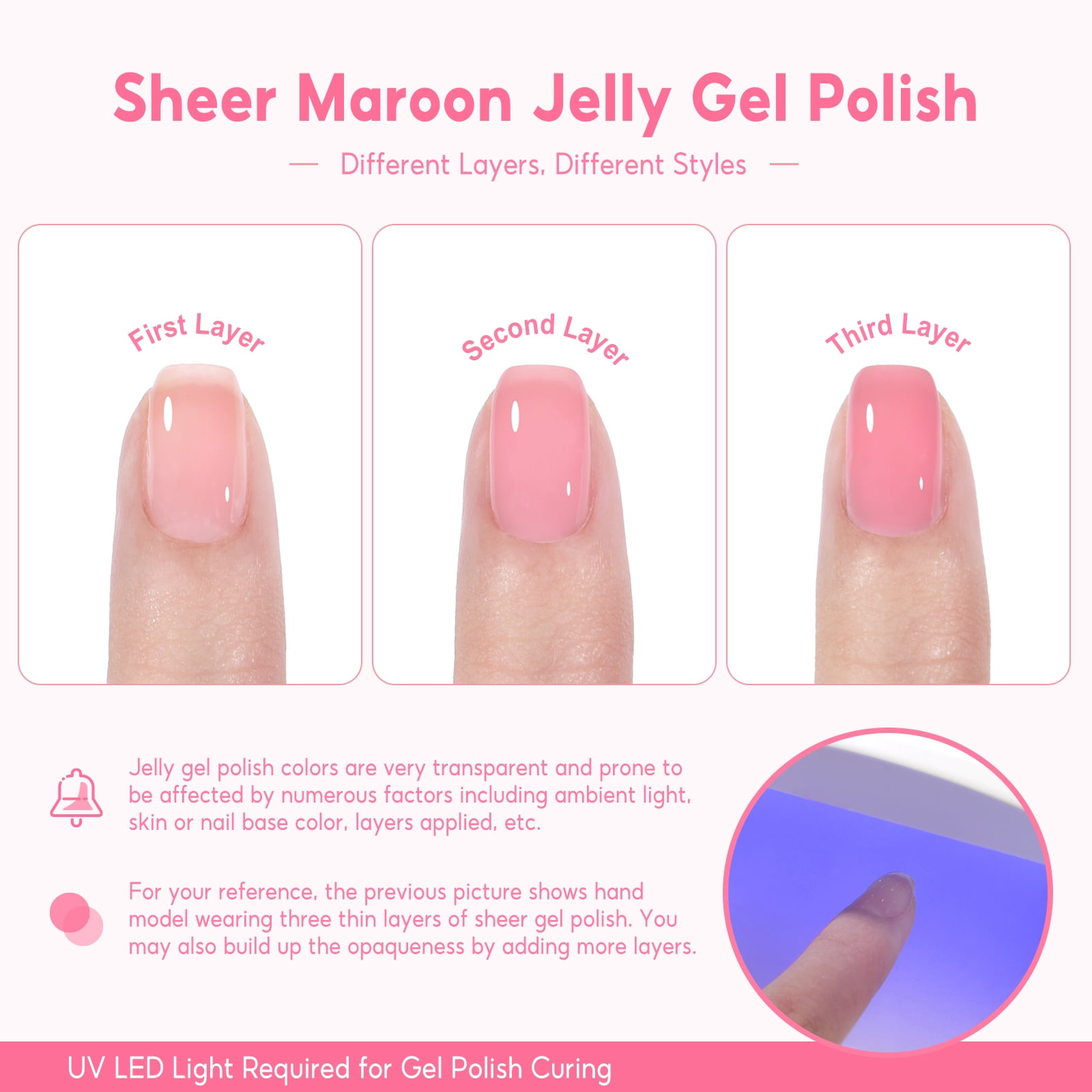 Coscelia Jelly Gel Polish Set Sheer Neutral 22 Colors Gel Polish Set Pink Blue Brown Gel Manicure Kit Nail Art for Women DIY at Home