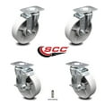 thumbnail image 2 of 5 Inch Semi Steel Cast Iron Wheel Swivel Top Plate Caster Set with 2 Brakes SCC, 2 of 2