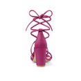 thumbnail image 2 of BLISSFUL STEP Valentine's Women's Shoes Open Toe Lace Up Block Heel Strappy Heels Hot Pink 7.5, 2 of 7