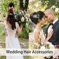 thumbnail image 3 of 1 Pcs Crystal Wedding Hair Comb with 2 Pcs Rhinestone Bridal Hair Pins Pearl Crystal Hair Accessories for Bride Bridesmaids Flower Girls(Silver), 3 of 4