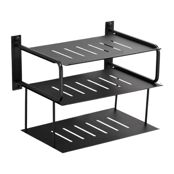 Estante para proyector de 3 capas para caja de almacenamiento de pared, resistente, de aluminio, fácil de transportar. Negro