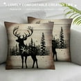 thumbnail image 3 of COMIO HUYAW Woodland Wild Animal Wolf Elk Bear Deer Forest Camping Throw Pillow Covers, Wildlife Lover Camper Gifts for Men Women, Wildlife Rustic Pillow Cases, 3 of 5