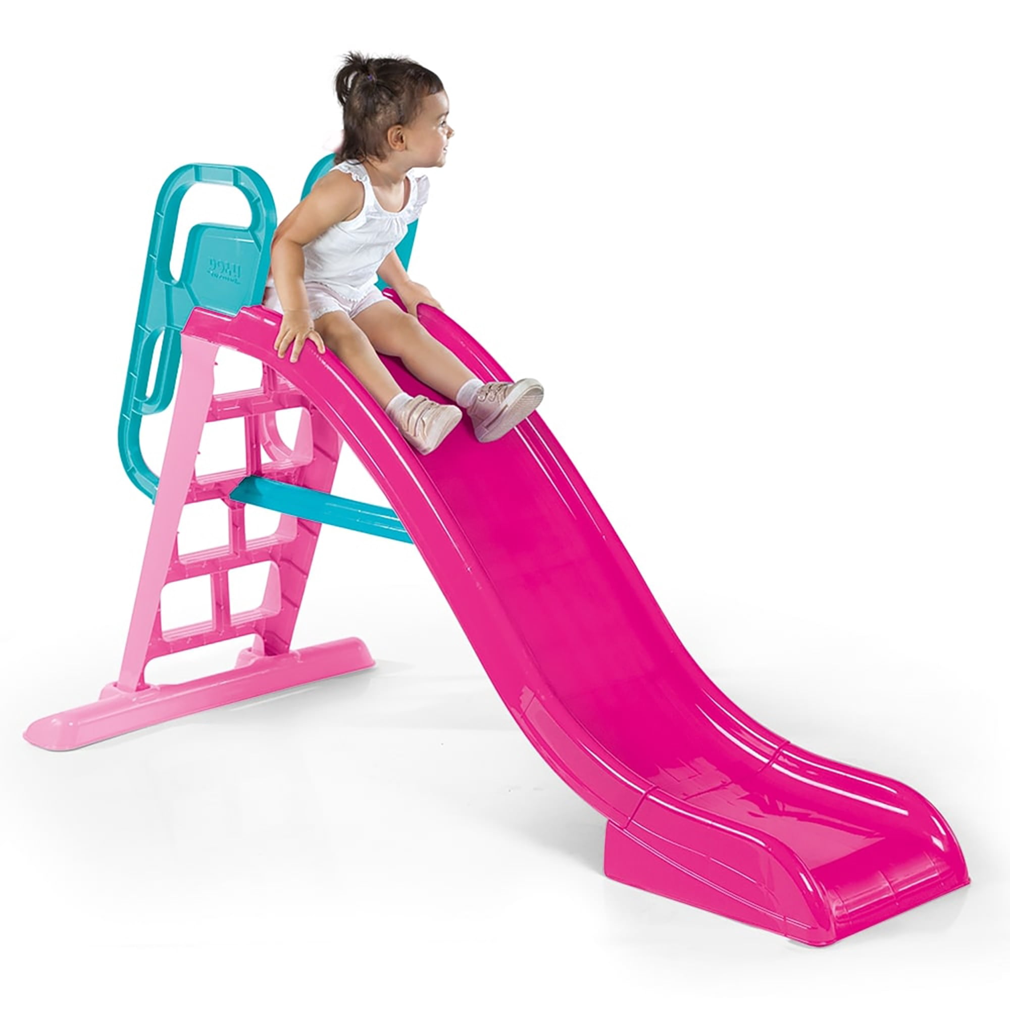 Dolu: Big Splash Slide: Unicorn Pink & Blue - Waterslide Hose Attachment, Indoor/Outdoor, Plastic Playground Equipment, 74.4 x 33.5 x 44.9, Kids 3+