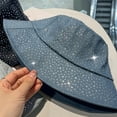 thumbnail image 3 of Foldable Sunproof Fisherman Hat for Women Outdoor Activity Summer Daily Wear Travel Camping Hat with Rhinestones Design, 3 of 20
