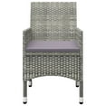 thumbnail image 5 of vidaXL Bistro Set Grey Poly Rattan and Tempered Glass Small Foldable, 5 of 6