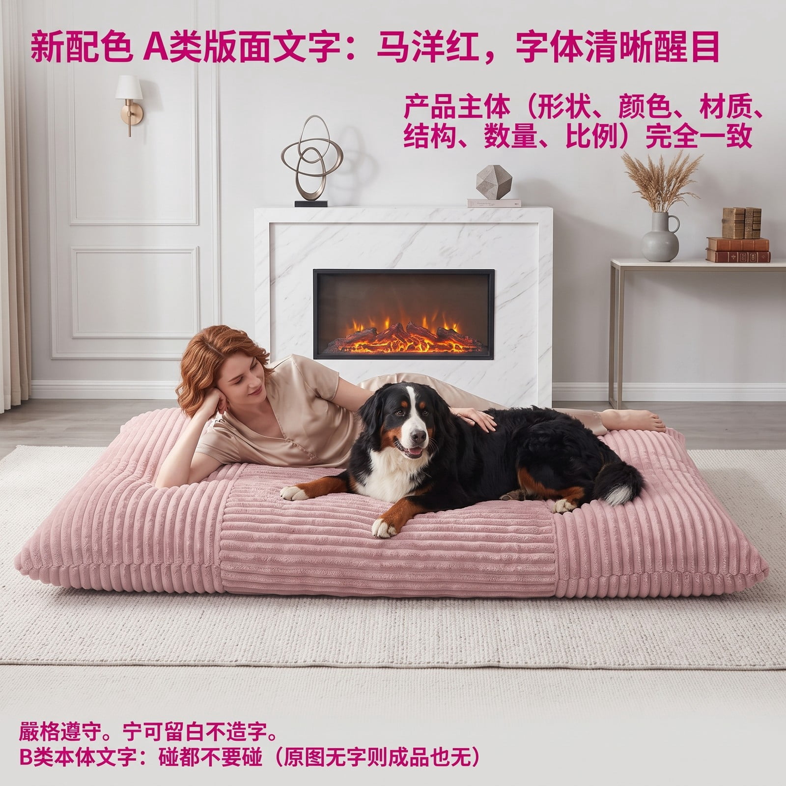 Furnibear Convertible Bean Bag Floor Sofa with Machine-Washable Corduroy Cover, Shredded Foam Lounger Bean Bag Bed for Dorm Living Room Gaming Reading Naps, Pink