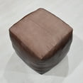 thumbnail image 5 of Square Shaped Goat Leather Handmade Eco-Friendly Brown Pouf - Square Shape Pouf, 14" x 14"x 14", Plain Solid Pouf, Goat Leather Pouf, Recycled Cotton Fill Stuffed Pouf, Leather Seating Pouf, 5 of 5