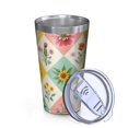 thumbnail image 2 of 16oz Tumblers Pioneer Flower Floral Print Pattern Stainless Steel Vacuum Insulated Double Wall Travel Tumbler Cups Mug with Lid and Straw,Cleaning Brush for Coffee,Tea, 2 of 4