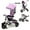 Pink, variant on Babyjoy 5-in-1 Folding Trike for Toddlers 1-5 Years Old with Safety Harness Storage Blue