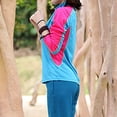 thumbnail image 4 of MHFRRA Camiseta de Manga Larga con Protección Solar para Mujer, Ligera, de Secado Rápido, para deportes Al Aire Libre, Senderismo y Montañismo. Azul Cielo, 4 of 5