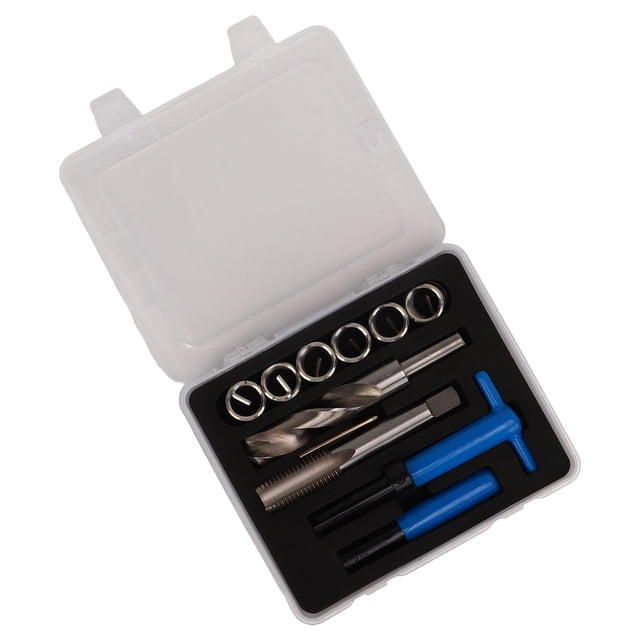Qiilu Thread Repair Tool Kit With Storage Box Automotive Rethreading Tools For Restoring Worn Threads