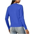 thumbnail image 5 of Birthday Gifts! BiZtdJrK Women's Button Down Knit Shrugs Sweater Solid Casual Long Sleeve V-Neck Cardigans Fall Going Out Tops Blue XL, 5 of 9