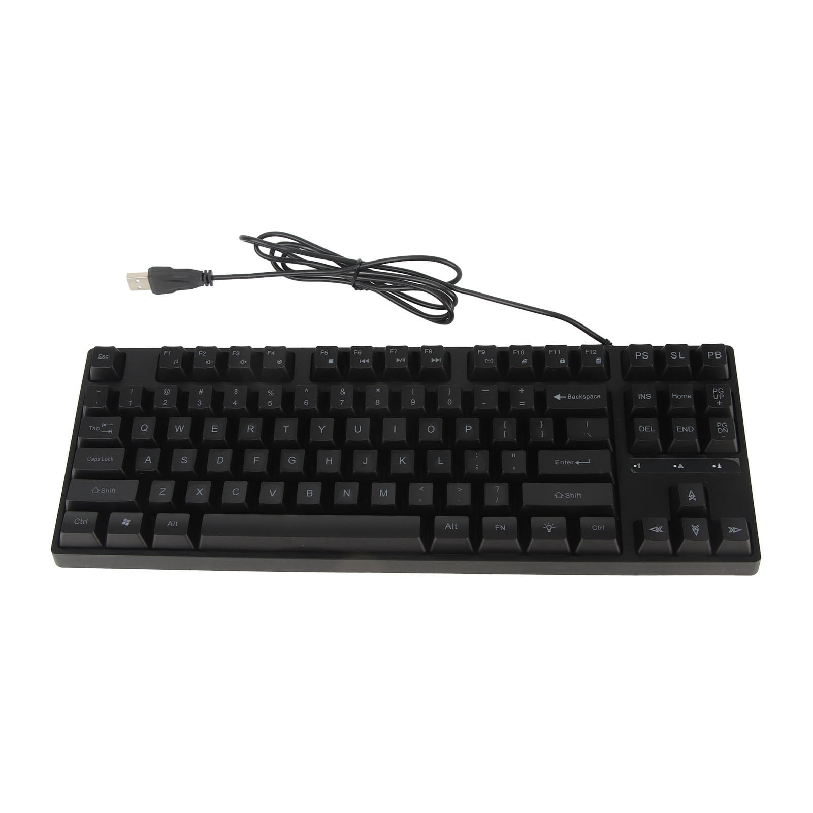 USB Wired Keyboard, Ergonomic Mechanical Keyboard 87 Keys Foldable Foot Support  For Computer
