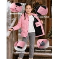 thumbnail image 6 of Heting Girls Hooded Thick Quilted Puffer Winter Coat Windproof Water Resistant Warm Insulated Jacket Slim Fit Outerwear for Kids Pink 14-16, 6 of 9