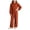 Brick Red, variant on OJSFQUFP Size 7-12 Years Girls Clothes 2 Piece Spring Outfits Shirt Tops & Wide Leg Pants with Pockets Fall Sets