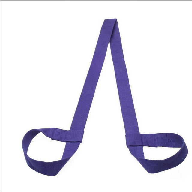 Correa elástica ajustable de algodón para esterilla de ejercicios, ideal para transportar colchonetas grandes, color morado oscuro.