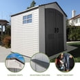 thumbnail image 5 of Lifetime Lockable Polyethylene Outdoor Storage Shed, 7' x 7', Tan & Brown (60042), 5 of 13