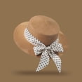 thumbnail image 5 of XIAOCHA Womens Bow‑Pearl Straw Hat Solid Sun Hat Beach Wide‑Brim Hat,Khaki, 5 of 6
