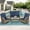 Brown Wicker/Navy Cushions, variant on Meetwarm 4 Stainless Steel All-weather Outdoor Conversation Sets with Chairs and Table, Brown/Beige
