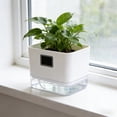 thumbnail image 4 of Self Watering Flower Pot Double Layer Magnetic Plastic Planter, White Resin, 7.1 x 5.2 x 4.2 in, Indoor Desktop Windowsill Wall Hanging, Rope Wick, 1 Pack, 4 of 6