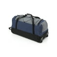 Travelers Club 30" DropBottom Rolling Duffel with Telescopic Handle, Blue/Gray