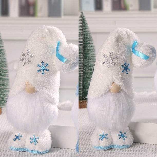 Navidad Enano Adorno Fotografía Prop Enano Juguete Año Nuevo Regalos (Blanco)