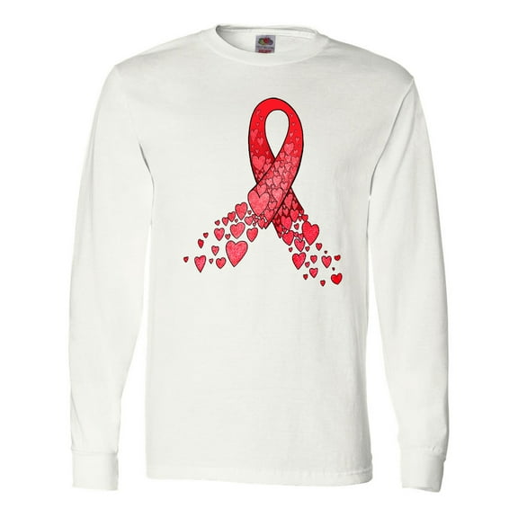 Inktastic Heart Health Awareness Red Ribbon Made of Hearts Long Sleeve T-Shirt