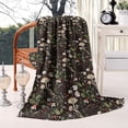 thumbnail image 2 of Brown Mushroom Daisy Dark Pattern Blanket,Comfortable Soft Lamb Wool Throw Blanket,All Season,Warm Lightweight Blankets for Sofa Bed Couch Living Room Chair,60"x80", 2 of 4