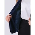 thumbnail image 5 of DARING DIVA Women's Velvet Office Coat Solid Shawl Collar Blazer M Dark Blue, 5 of 6