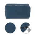 thumbnail image 4 of Unique Bargains 1 Pc Waffle Plaid Pattern Makeup Bag for Travel Navy Blue, 4 of 5