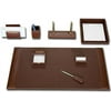 Rustic Brown Leather 8-Piece Desk Set